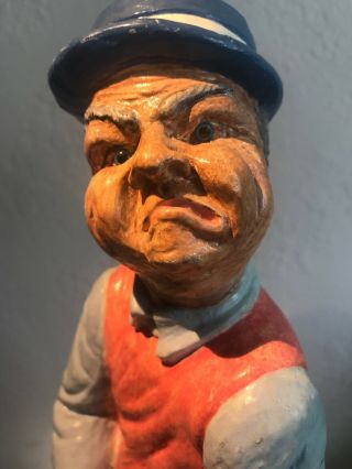 ceramic golf action figure chalk - ware vintage golf humor piece blue and orange 4