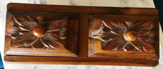 Vintage Hand Carved Ornate Wood Trinket Box w/ Sliding Lids 3