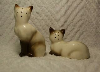 Vintage Cute Siamese Kittens Salt and Pepper Shakers - Japan 3
