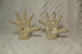 Vintage Hand with Red Painted Nails Salt and Pepper Shakers 3