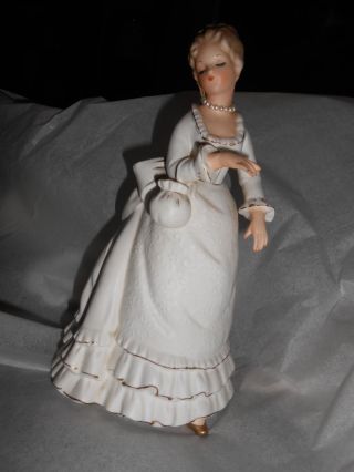 Napco Napcoware Young Lady Girl Large Figurine All In White