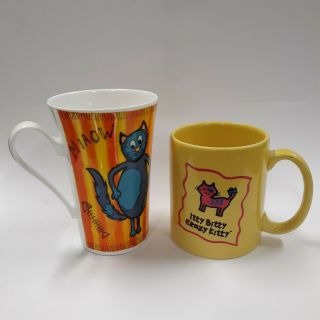 Roy Kirkham Itty Bitty Crazy Cats Fine Bone China Coffee Tea 2 Mugs Cup Made Usa
