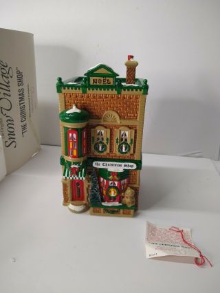 Dept 56 Snow Village The Christmas Shop 5097 - 0 Tag And Sleeve 1991