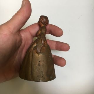 Antique bronze lady bell Victorian 4