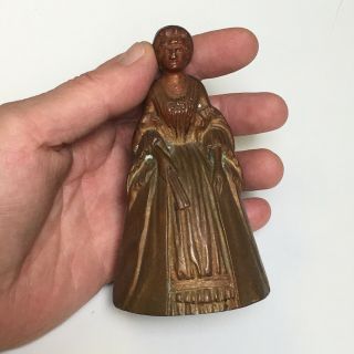Antique bronze lady bell Victorian 5