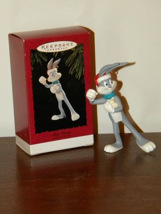 Bugs Bunny W/ Snowballs Looney Tunes 1995 Mib Hallmark Christmas Ornament
