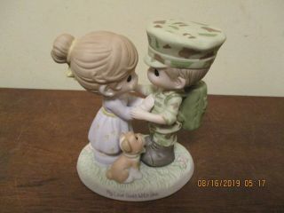 2010 Precious Moments Marine Girl & Dog " My Love Goes With You " Figurine