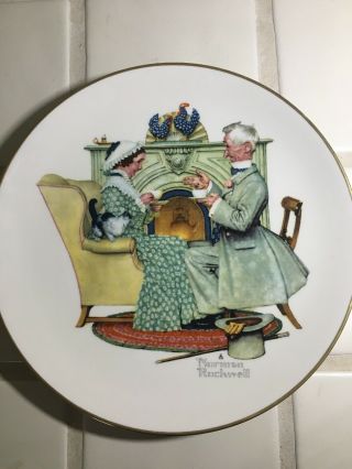 Norman Rockwell Plate,  Winter - Gaily Sharing Vintage Times,  4 Seasons Series 1973