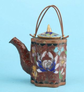 Unique China Cloisonne Enamel Kettle Teapot Hand - Made Old Craft Gift