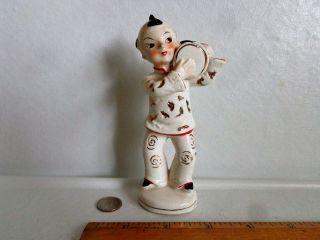 Vintage Collectible 5 " Tall Ceramic Asian Boy With Drum Made In Japan