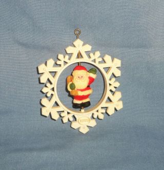 Hallmark Vtg 1979 Twirl About Snowflake Santa Claus Christmas Ornament Spinning