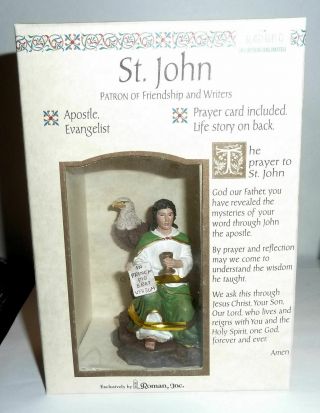 3 " Fontanini Figure St.  John R.  R.  Roman Inc.  Nib With Holy Card