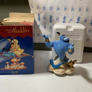 Schmid Disney Aladdin Blue Genie Music Box Plays " A Friend Like Me "