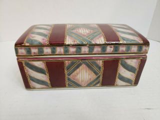 Oriental Accent Ceramic Trinket Box 8 " X4 " X4 "