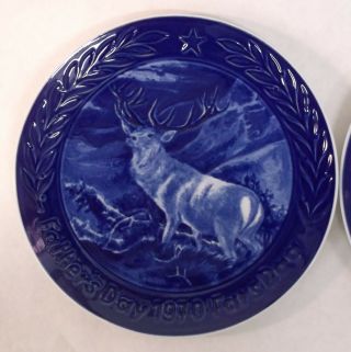 1970 Marmot China Germany Elk & Polar Bear Christmas Wildlife Plates 2