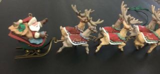 Hallmark Keepsake Ornaments 1992 Santa and His Reindeer 5 Piece Set Boxes Incl. 2