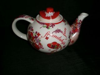 2004 Paul Cardew Pink Chintz Red Hat Society Teapot