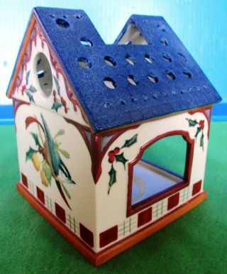 Lenox China Winter Greetings Nuthatch Holiday Tealight Birdhouse Candle Holder