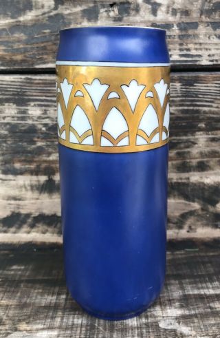 Blue & Gold Art Deco Art Nouveau Limoges France Pl Porcelain Vase