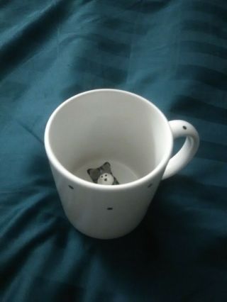 Short Subjects - Cat/kitten Hidden Inside White Polka Dot Coffee Mug Cup