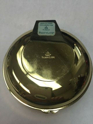 PARTYLITE Travel Candle Gold Brass Compact - Blue Enamel Decorated With Jewels 3