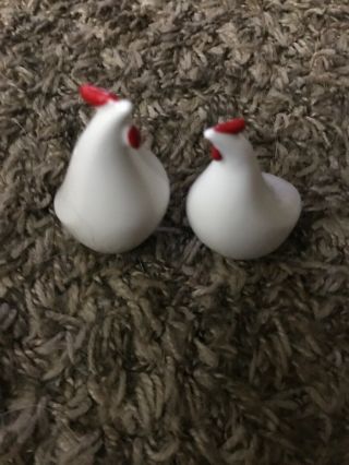 Set of 2 Bone China Japan Miniature Chicken Figurines - Sleek & Modern 5