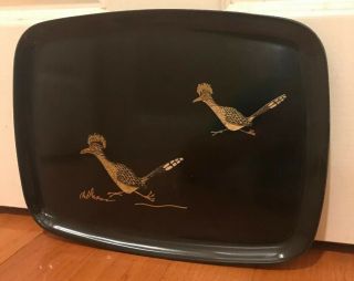 Vintage Couroc Of Monterey Serving Tray Platter A Roadrunners 29