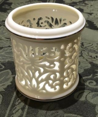 Handcrafted Lenox Tea Light Candle Holder Laced 3 Inch