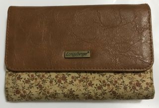 Euc,  Longaberger “fall Vintage” Floral Wallet,  5.  75” Wide