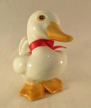 Vintage Homco 1414 White Ceramic Duck Duckling Figurine