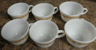 Pyrex Corelle Butterfly Gold Set Of 6 Coffee/mugs -