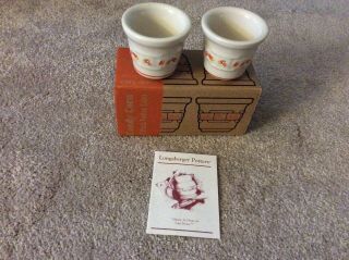 Longaberger 1999 Pottery Set Of 2 Candy Corn Votive Cups