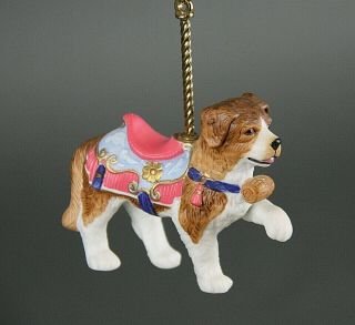 Lenox Dog Carousel Ornament 1989 St Saint Bernard Christmas Animal Holiday Tree