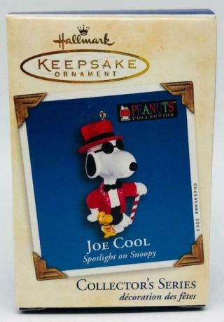 2003 Joe Cool Hallmark Ornament Spotlight On Snoopy 6 3