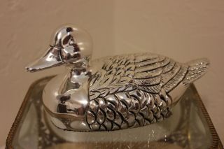 Mexican Fine Silver 999 Mallard Duck Paper Weight,  Great Detail,  6 - 1/2
