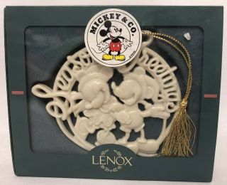 Lenox Mickey Minnie Mouse Ornament Porcelain Seasons Greetings