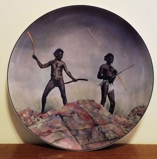 Royal Doulton Aborigines Hunting Weapons Collectors Plate D6421 Vintage England