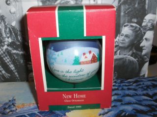 Home`1989`love Is The Light In The Window`glass Ball,  Hallmark Tree Ornament