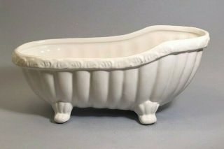 White Ceramic Claw Foot Tub - Shaped Planter