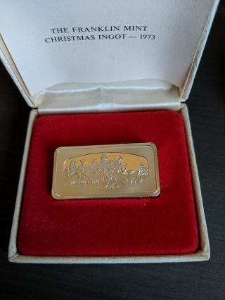 The Franklin 1973 Silver Christmas Ingot Sterling Silver 66g