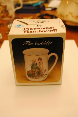 Norman Rockwell Collectors Mug Cup The Cobbler 1982