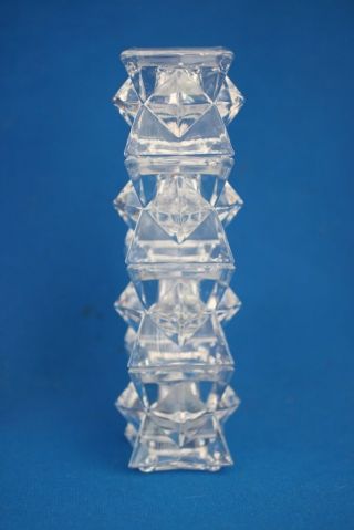 24 Lead Crystal Avon " Glistening Star " Stackable Tapered Candle Holders Set/ 4