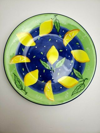 Bella Casa By Ganz Ceramic Bowl Lemons Large 12 " X2 " Shallow Fruit Display Bowl