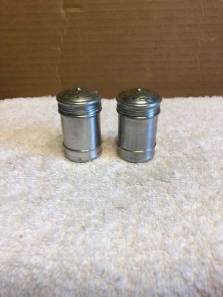 Small Round Aluminum Salt And Pepper Shaker Set