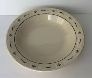 Longaberger Pottery Woven Traditions Classic Blue Serving Bowl 12 1/4 " Usa
