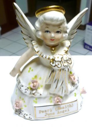 Vintage " S R " Fine Quality Pearl (health) June Angel Figurine