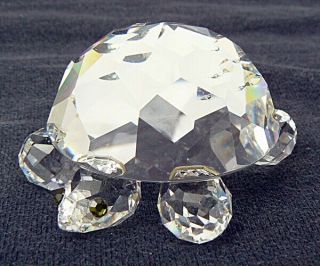 Swarovski Silver Crystal Large Turtle Green Eyes 7632045