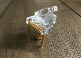 Swarovski Miniature Grand Piano Figurine With Elegant Gold Accents Lovely Gift