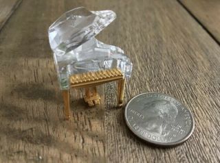 Swarovski Miniature Grand Piano Figurine With Elegant Gold Accents lovely Gift 3