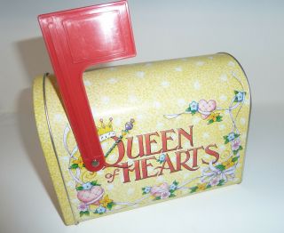 Mary Engelbreit Collectible Queen Of Hearts Yellow Tin Mailbox